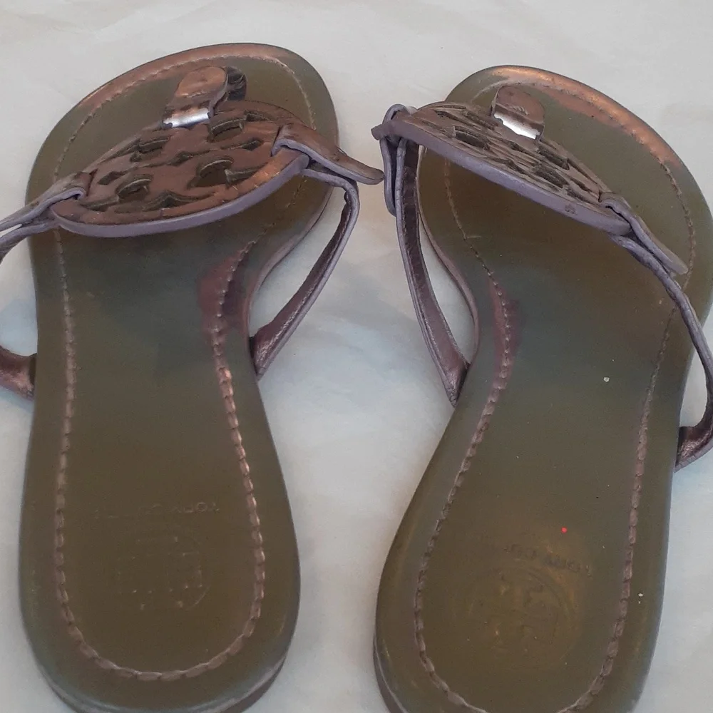 Tory Burch Miller Metallic Lilac Sandals Size 9.5